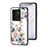 Coque Contour Silicone et Vitre Fleurs Miroir Etui Housse S01 pour Vivo iQOO 10 Pro 5G Blanc