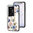 Coque Contour Silicone et Vitre Fleurs Miroir Etui Housse S01 pour Vivo iQOO 11 5G Blanc