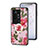 Coque Contour Silicone et Vitre Fleurs Miroir Etui Housse S01 pour Vivo iQOO 11 5G Petit