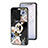 Coque Contour Silicone et Vitre Fleurs Miroir Etui Housse S01 pour Vivo iQOO Neo7 SE Noir