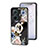 Coque Contour Silicone et Vitre Fleurs Miroir Etui Housse S01 pour Vivo iQOO Z6 Pro 5G Noir