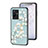 Coque Contour Silicone et Vitre Fleurs Miroir Etui Housse S01 pour Vivo iQOO Z6x Cyan