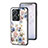 Coque Contour Silicone et Vitre Fleurs Miroir Etui Housse S01 pour Vivo T1 4G Blanc