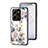 Coque Contour Silicone et Vitre Fleurs Miroir Etui Housse S01 pour Vivo V25 5G Blanc