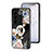 Coque Contour Silicone et Vitre Fleurs Miroir Etui Housse S01 pour Vivo V27 5G Noir