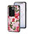 Coque Contour Silicone et Vitre Fleurs Miroir Etui Housse S01 pour Vivo V27 5G Petit