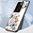 Coque Contour Silicone et Vitre Fleurs Miroir Etui Housse S01 pour Vivo V27 5G Petit