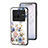 Coque Contour Silicone et Vitre Fleurs Miroir Etui Housse S01 pour Vivo X80 5G Blanc