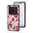 Coque Contour Silicone et Vitre Fleurs Miroir Etui Housse S01 pour Vivo X80 5G Rouge