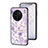 Coque Contour Silicone et Vitre Fleurs Miroir Etui Housse S01 pour Vivo X90 Pro 5G Violet Clair