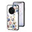 Coque Contour Silicone et Vitre Fleurs Miroir Etui Housse S01 pour Vivo X90 Pro+ Plus 5G Blanc