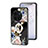 Coque Contour Silicone et Vitre Fleurs Miroir Etui Housse S01 pour Vivo X90 Pro+ Plus 5G Noir