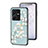 Coque Contour Silicone et Vitre Fleurs Miroir Etui Housse S01 pour Vivo Y22 Cyan