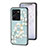 Coque Contour Silicone et Vitre Fleurs Miroir Etui Housse S01 pour Vivo Y35 4G Cyan