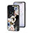 Coque Contour Silicone et Vitre Fleurs Miroir Etui Housse S01 pour Xiaomi Mi 13 5G Noir