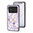 Coque Contour Silicone et Vitre Fleurs Miroir Etui Housse S01 pour Xiaomi Poco C40 Violet Clair