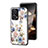 Coque Contour Silicone et Vitre Fleurs Miroir Etui Housse S01 pour Xiaomi Poco F5 5G Blanc