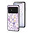 Coque Contour Silicone et Vitre Fleurs Miroir Etui Housse S01 pour Xiaomi Poco M4 5G Violet Clair