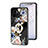 Coque Contour Silicone et Vitre Fleurs Miroir Etui Housse S01 pour Xiaomi Redmi A1 Plus Noir