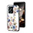 Coque Contour Silicone et Vitre Fleurs Miroir Etui Housse S01 pour Xiaomi Redmi Note 12 4G Blanc