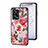 Coque Contour Silicone et Vitre Fleurs Miroir Etui Housse S01 pour Xiaomi Redmi Note 12 Pro 5G Petit