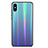 Coque Contour Silicone et Vitre Miroir Housse Etui Degrade Arc en Ciel pour Xiaomi Mi 8 Pro Global Version Bleu