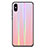 Coque Contour Silicone et Vitre Miroir Housse Etui Degrade Arc en Ciel pour Xiaomi Mi 8 Pro Global Version Rose