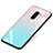 Coque Contour Silicone et Vitre Miroir Housse Etui Degrade Arc en Ciel pour Xiaomi Pocophone F1 Bleu Ciel