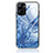 Coque Contour Silicone et Vitre Motif Fantaisie Miroir Etui Housse JM1 pour Realme Q5x 5G Bleu