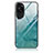 Coque Contour Silicone et Vitre Motif Fantaisie Miroir Etui Housse JM3 pour Huawei P60 Art Cyan