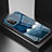 Coque Contour Silicone et Vitre Motif Fantaisie Miroir Etui Housse LS1 pour Samsung Galaxy A52 4G Bleu