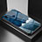 Coque Contour Silicone et Vitre Motif Fantaisie Miroir Etui Housse LS1 pour Samsung Galaxy M01s Bleu