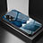 Coque Contour Silicone et Vitre Motif Fantaisie Miroir Etui Housse LS2 pour Oppo A58 4G Bleu
