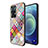 Coque Contour Silicone et Vitre Motif Fantaisie Miroir Etui Housse LS2 pour Oppo Reno7 Pro 5G Colorful