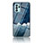 Coque Contour Silicone et Vitre Motif Fantaisie Miroir Etui Housse LS4 pour Oppo Reno6 Z 5G Bleu