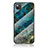 Coque Contour Silicone et Vitre Motif Fantaisie Miroir Etui Housse pour Google Pixel 4a Bleu