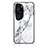 Coque Contour Silicone et Vitre Motif Fantaisie Miroir Etui Housse pour Huawei P60 Art Blanc