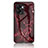 Coque Contour Silicone et Vitre Motif Fantaisie Miroir Etui Housse pour OnePlus Nord N300 5G Rouge