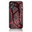 Coque Contour Silicone et Vitre Motif Fantaisie Miroir Etui Housse pour Oppo A17 Rouge