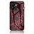 Coque Contour Silicone et Vitre Motif Fantaisie Miroir Etui Housse pour Oppo A56S 5G Rouge