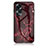 Coque Contour Silicone et Vitre Motif Fantaisie Miroir Etui Housse pour Oppo A78 4G Rouge