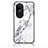 Coque Contour Silicone et Vitre Motif Fantaisie Miroir Etui Housse pour Oppo Reno10 5G Blanc