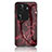 Coque Contour Silicone et Vitre Motif Fantaisie Miroir Etui Housse pour Oppo Reno11 Pro 5G Rouge