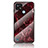 Coque Contour Silicone et Vitre Motif Fantaisie Miroir Etui Housse pour Realme C21 Rouge