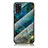 Coque Contour Silicone et Vitre Motif Fantaisie Miroir Etui Housse pour Samsung Galaxy A21s Bleu