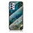 Coque Contour Silicone et Vitre Motif Fantaisie Miroir Etui Housse pour Samsung Galaxy A32 4G Bleu