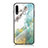 Coque Contour Silicone et Vitre Motif Fantaisie Miroir Etui Housse pour Samsung Galaxy A70E Vert