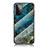 Coque Contour Silicone et Vitre Motif Fantaisie Miroir Etui Housse pour Samsung Galaxy A72 4G Bleu