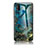Coque Contour Silicone et Vitre Motif Fantaisie Miroir Etui Housse pour Samsung Galaxy M21 Bleu