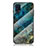 Coque Contour Silicone et Vitre Motif Fantaisie Miroir Etui Housse pour Samsung Galaxy M21s Bleu